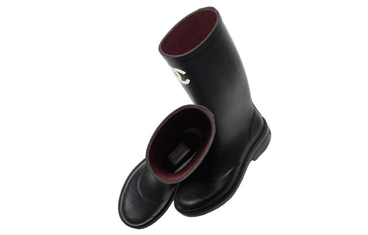 CHANEL Rubber Rain Boots Black Women's купить в интернет-магазине Yoocart с быстрой доставкой по России.