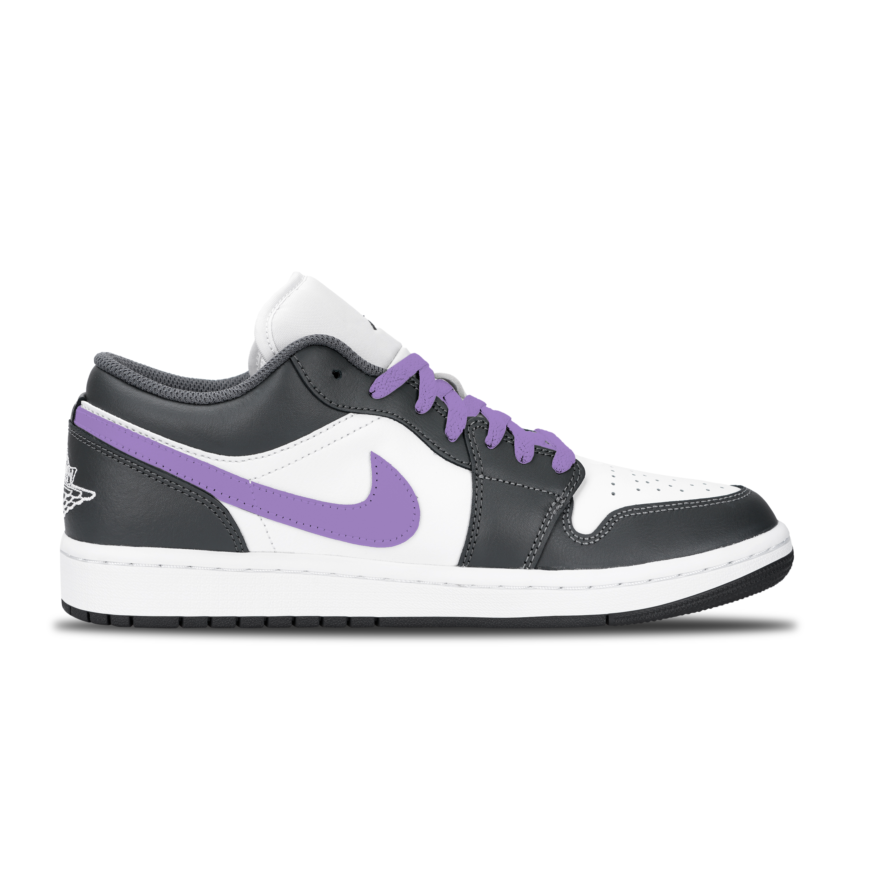 Jordan Air Jordan 1 Trendy Purple Gray Abrasion Resistant Low top Vintage Basketball Shoes Unisex Purple