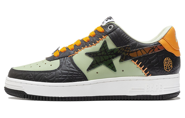 A BATHING APE STA Halloween Stylish Skateboarding Shoes Women's Black Green