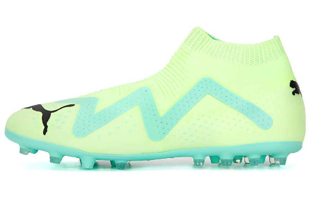 PUMA Future MG Rubber Short Studs Artificial Ground Cushioning Wear-Resistant Soccer Shoes Men's Blue Green