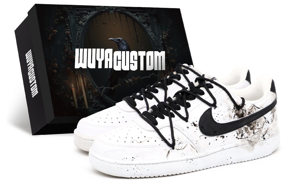 Nike Court Vision 1 Skateboard Shoes Men's Low top White/Black