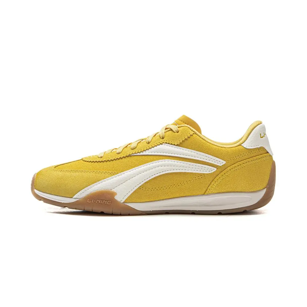 LiNing Film TURBO Slip Resistant, Abrasion Resistant, Lightweight Low Top Casual Shoes Women's Yellow White