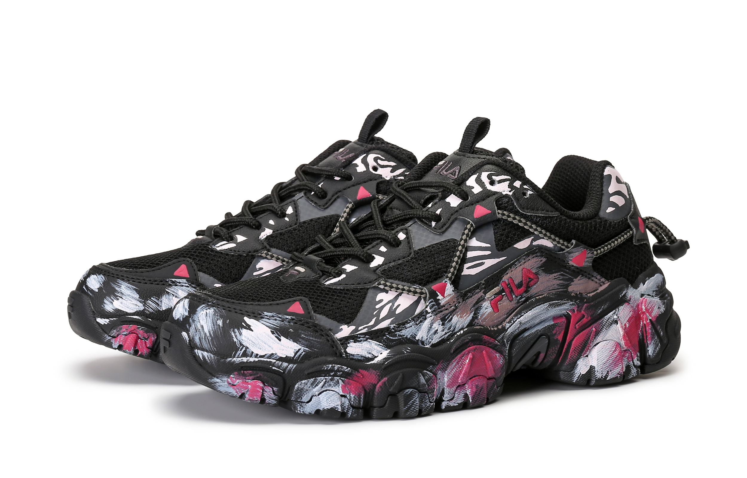 FILA Fluid Classic, Cat Paw Abrasion Resistant Low Top Casual Shoes Unisex Black Pink купить в интернет-магазине Yoocart с быстрой доставкой по России.