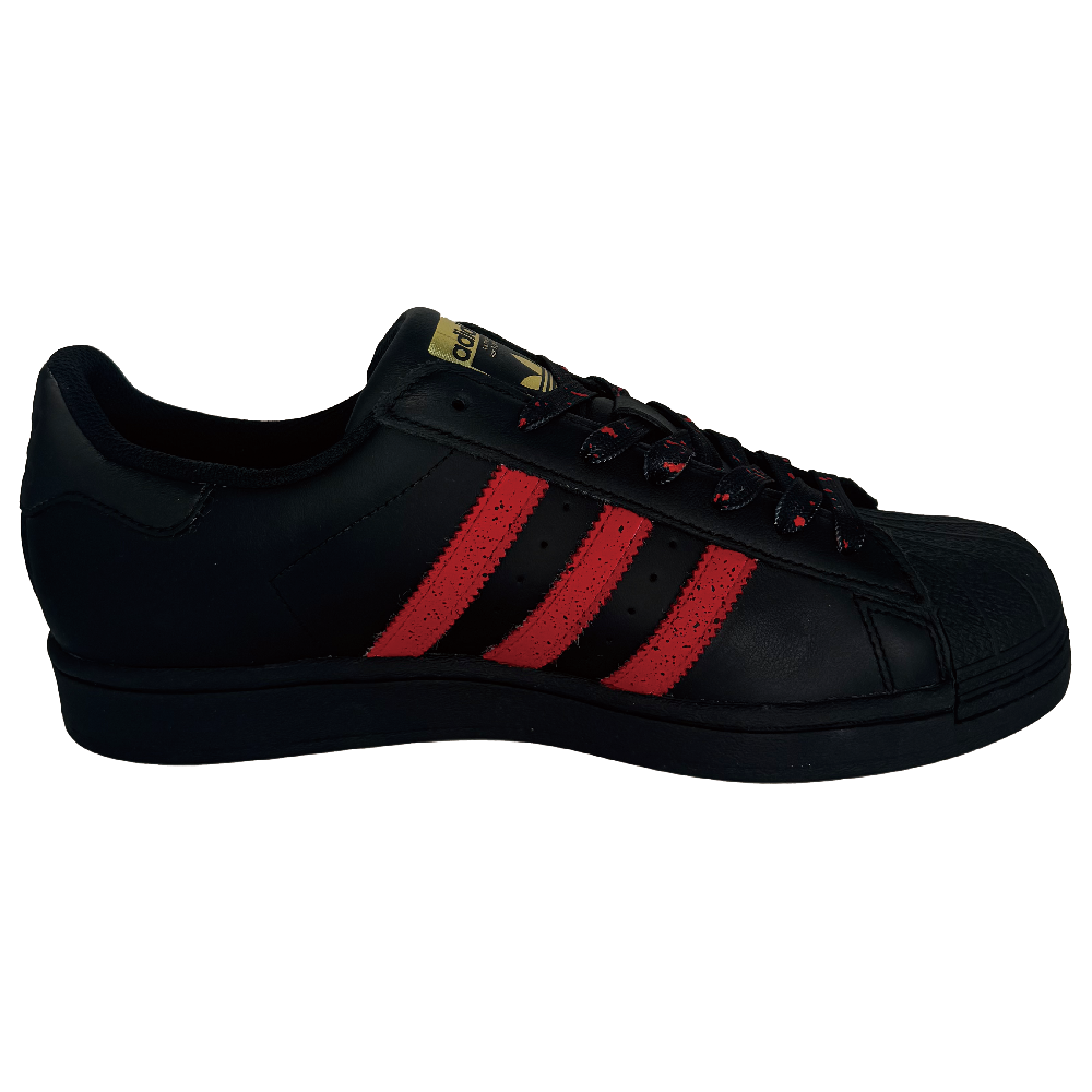 Adidas Originals SUPERSTAR Anti-Slip Wear-Resistant Low-Top Skateboard Shoes Unisex Black Red