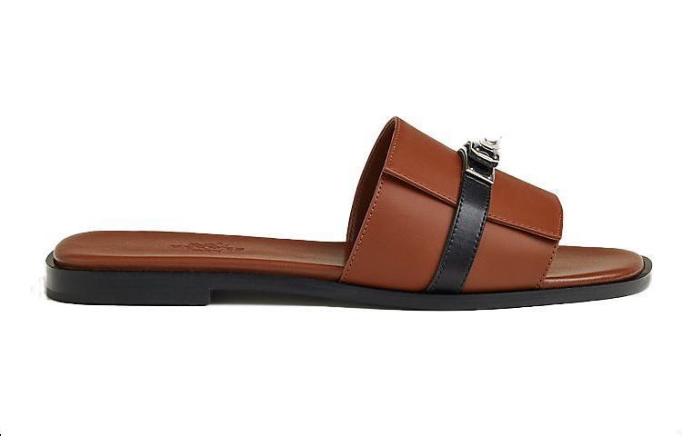 HERMES Giulia Slide Slippers Women's Brown