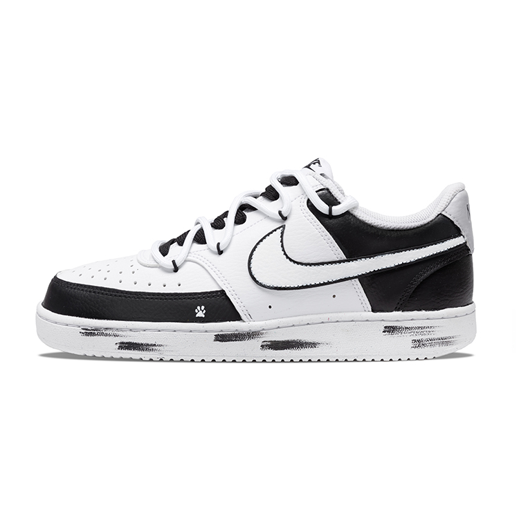 Nike Court Vision 1 Panda Reverse Anti-Slip Wear-Resistant Low-Top Skateboard Shoes Men's Black White