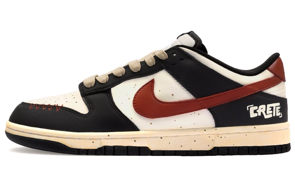 Nike Dunk Abrasion Resistant Balance Low Top Skateboard Shoes Unisex Black Red