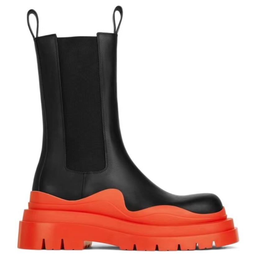 Bottega Veneta Bottega Venetta Tire Boot Black Orange