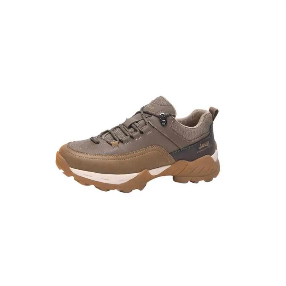 Jeep Cushioning Anti-Slip Wear-Resistant Coverage Support Rebound Low-Top Hiking Shoes Men's Khaki