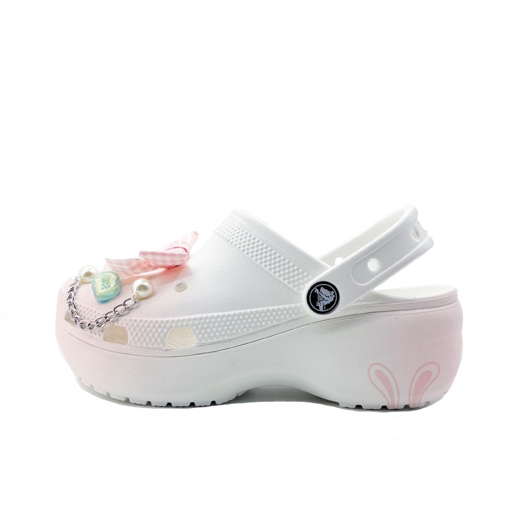 Crocs Classic Platform Clog Clogs Unisex White Pink