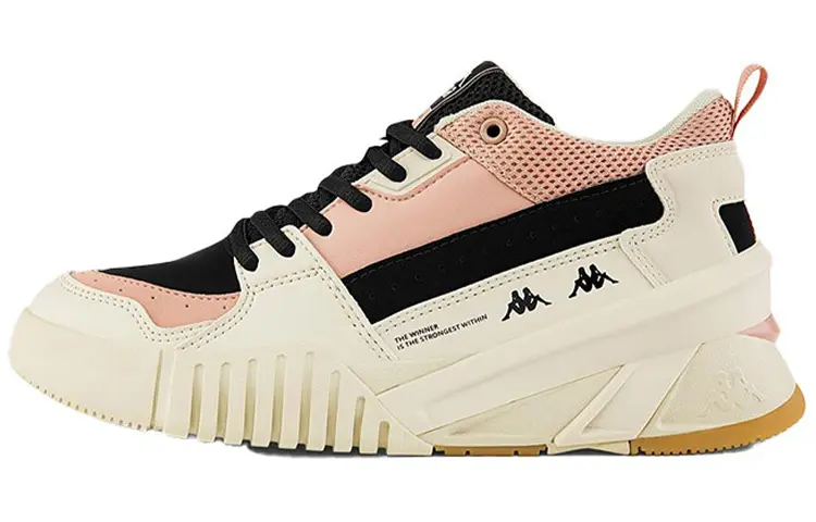 Kappa Cushioning Abrasion Resistant Balance Low top Skateboard Shoes Unisex Black Pink White