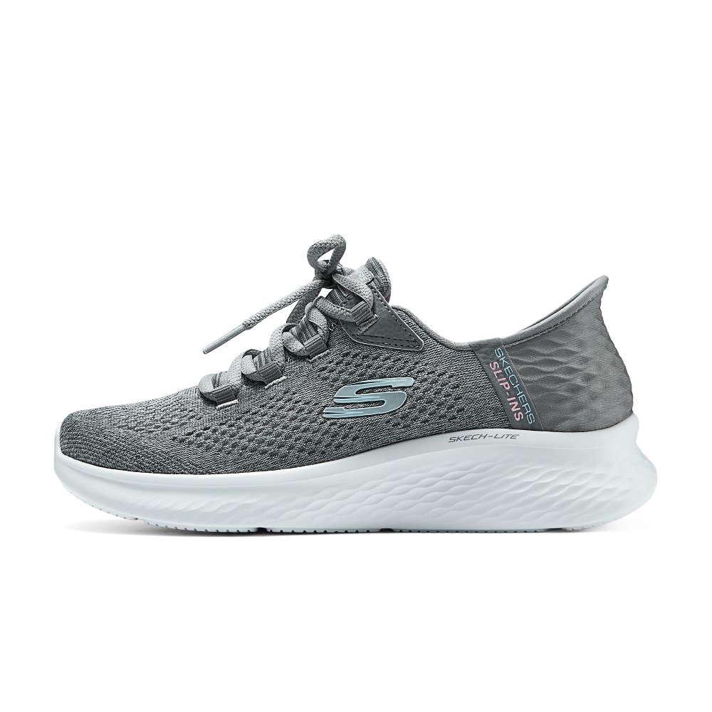 Skechers Slip Ins Slip-Ins Technology Cushioned Wear-Resistant Breathable Low-Top Casual Shoes Women's Gray