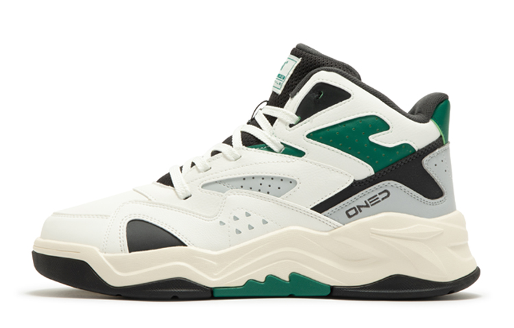 361° Type Winter Warm Wear-Resistant Slip-Resistant High-Top Casual Shoes Men's White Green