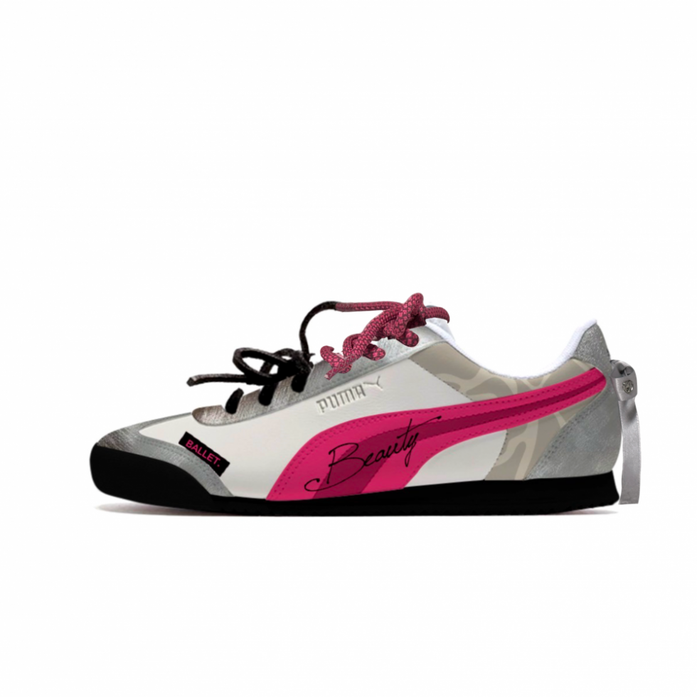 PUMA Roma Casual Shoes Unisex Low-Top Pink/Silver