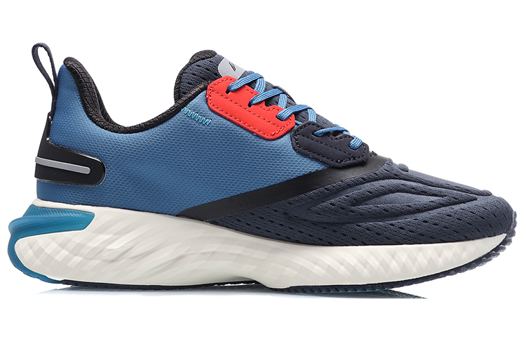 LiNing Cloud 5 V Shield Cushioning Anti-Slip And Wear-Resistant Low-Top Running Shoes Blue Gray