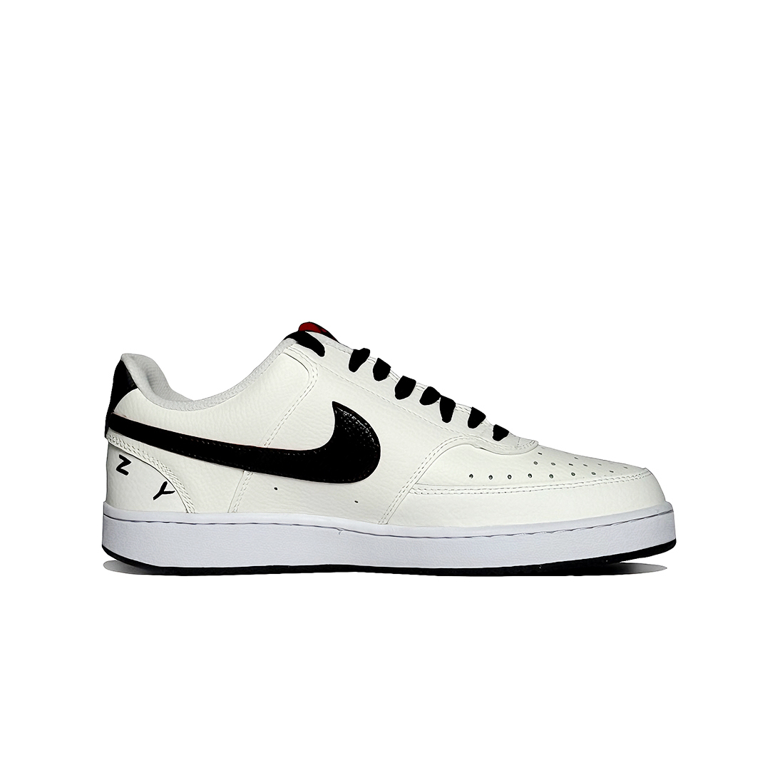Nike Court Vision 1 Abrasion Resistant Low Top Skateboard Shoes Men's Black White