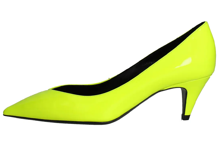 SAINT LAURENT Cone Heel High Heels 5.5cm Women's Neon Yellow