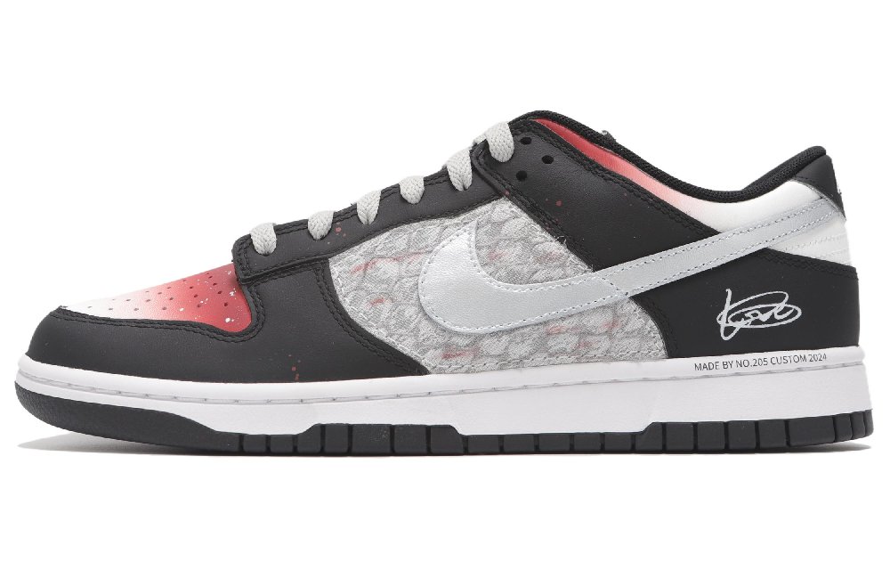Nike Dunk Abrasion Resistant Low Top Skateboard Shoes Unisex Red Black