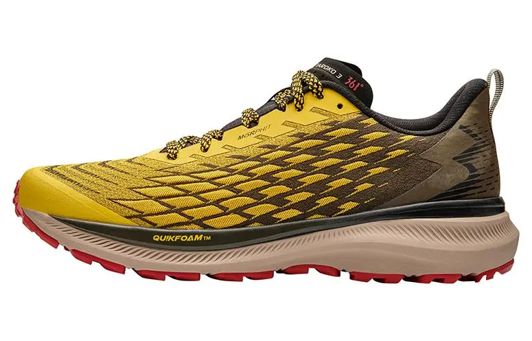 361° Cushioning, Slip Resistant, And Abrasion Resistant Low Top Running Shoes Men's Yellow