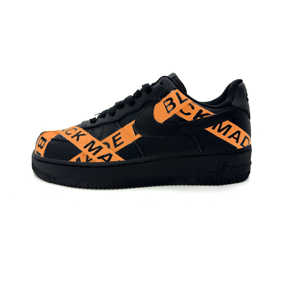 Nike Air Force 1 Slip-Resistant Low-Top Skateboard Shoes Unisex Black Orange