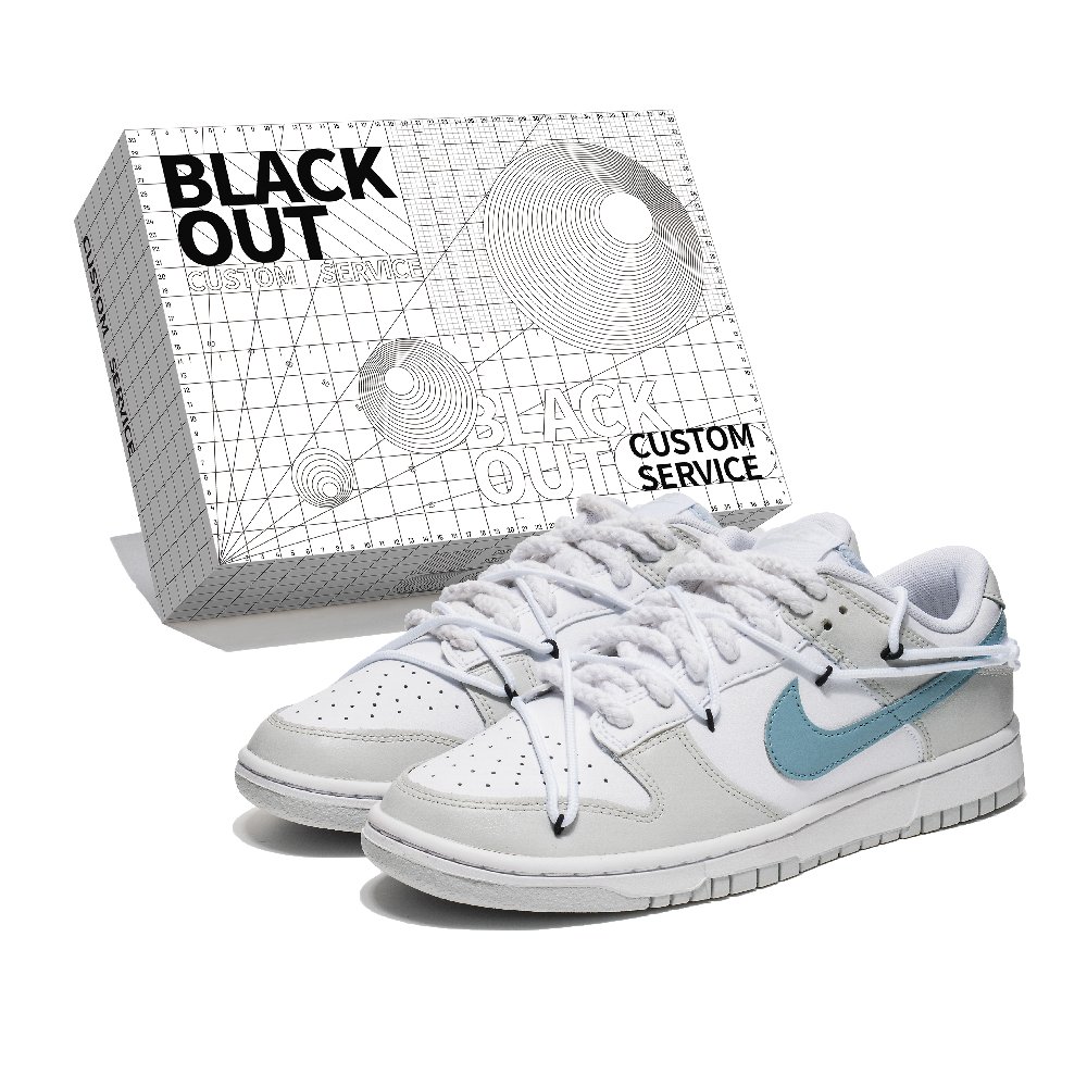 Nike Dunk New Autumn Rain Collection Anti-Slip Wear-Resistant Low-Top Skateboard Shoes Men's White Blue