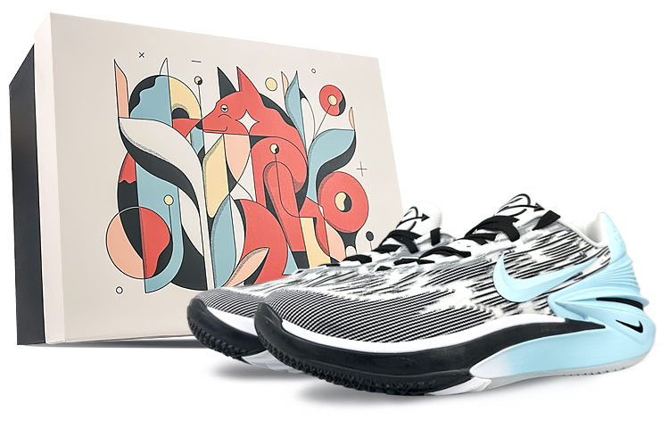 Nike Air Zoom G.T. Cut 2 Cushioning Anti-Slip And Wear-Resistant Low-Top Basketball Shoes Men's Black White Blue