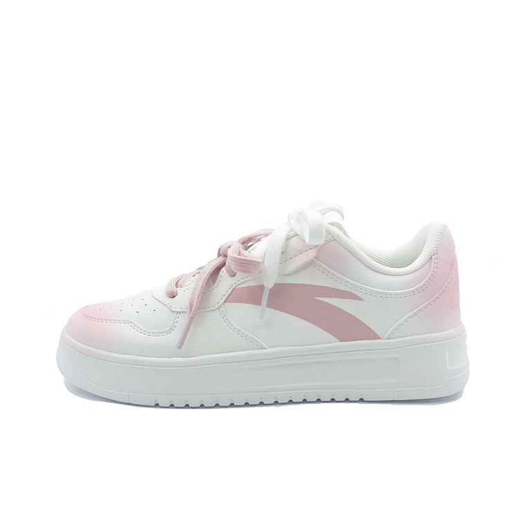Anta Relaxed Anti Slip Wear Resistant Low Top Skateboard Shoes Unisex Pink