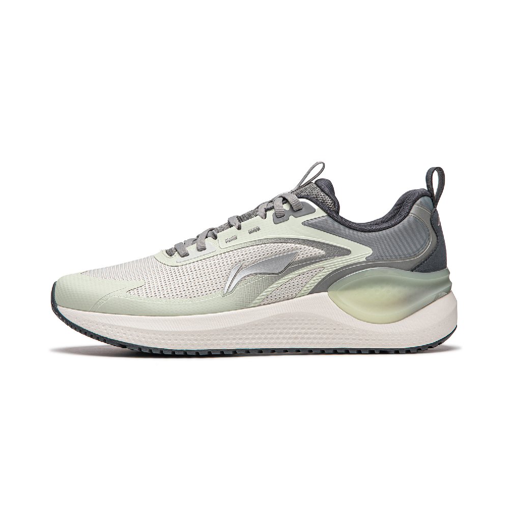 LiNing Eazgo V2 Cushioning, Wear Resistant Low top Casual Running Shoes Men's Gray Green