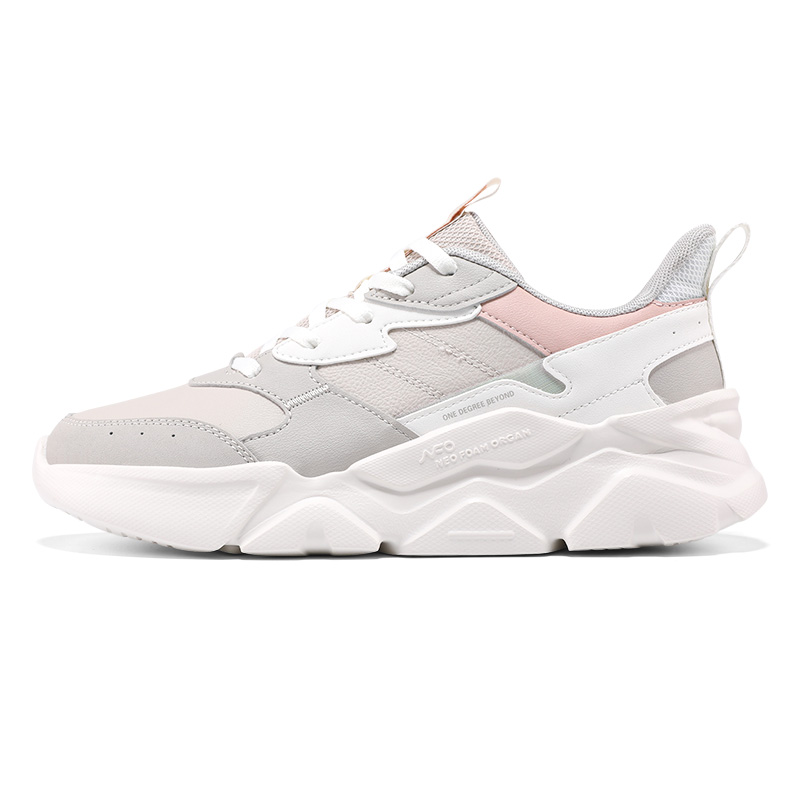 361° Cushioned Waterproof And Breathable Low-Top Casual Shoes Women's Gray Pink