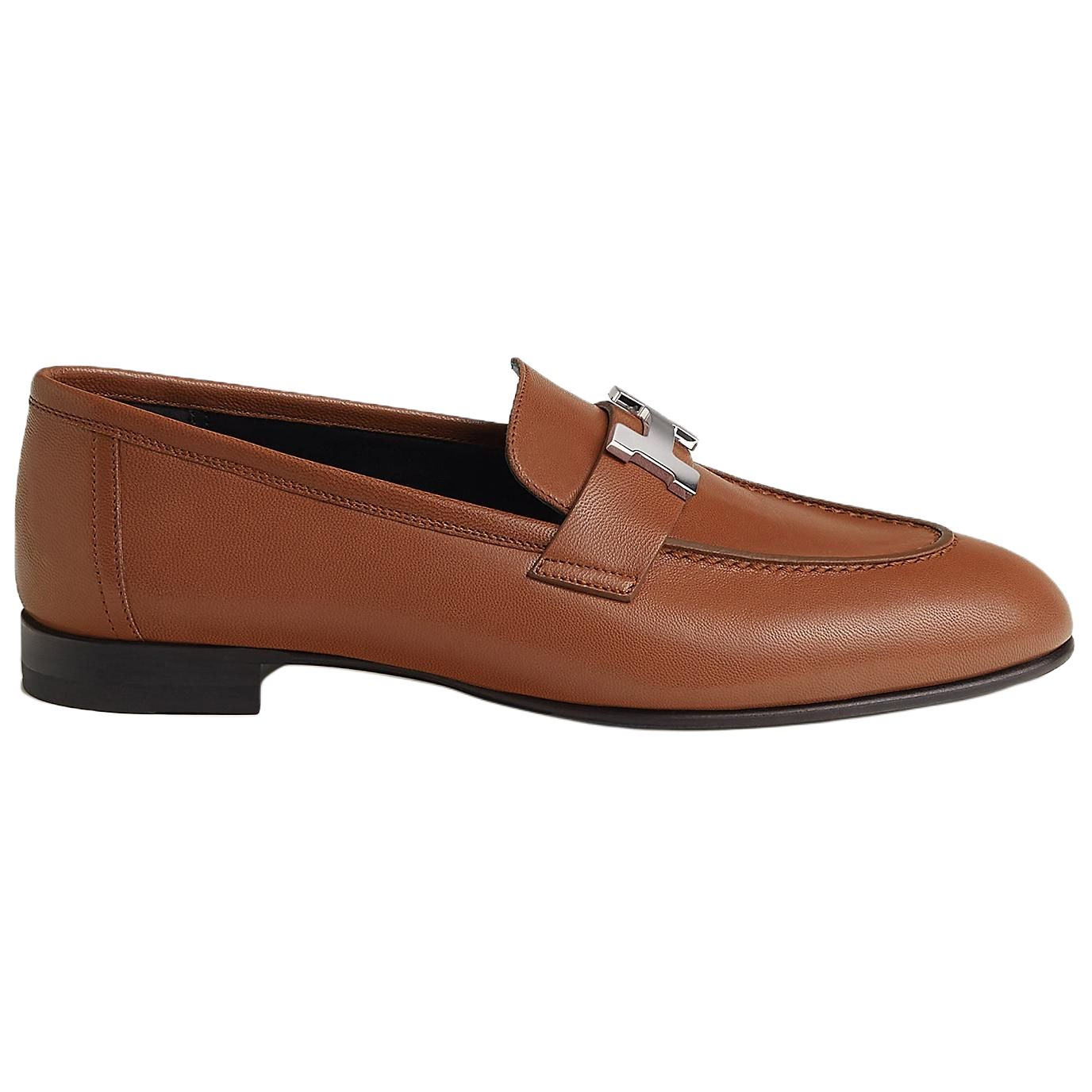 HERMES Paris Loafers Women's Dark Brown