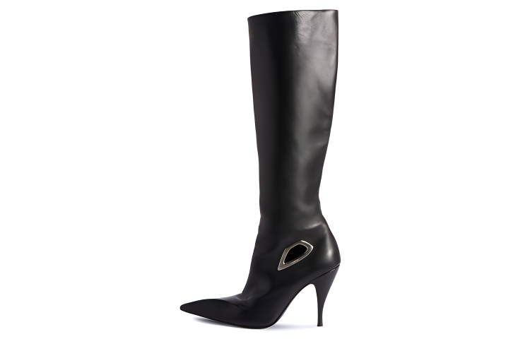 OFF-WHITE Crescent Knee-high Leather Boots Women's