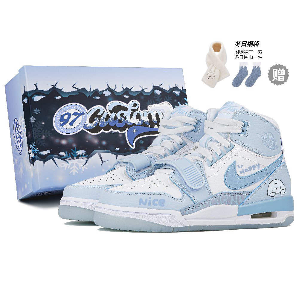 Jordan Legacy 312 Mid Top Vintage Basketball Shoes Women's Blue White