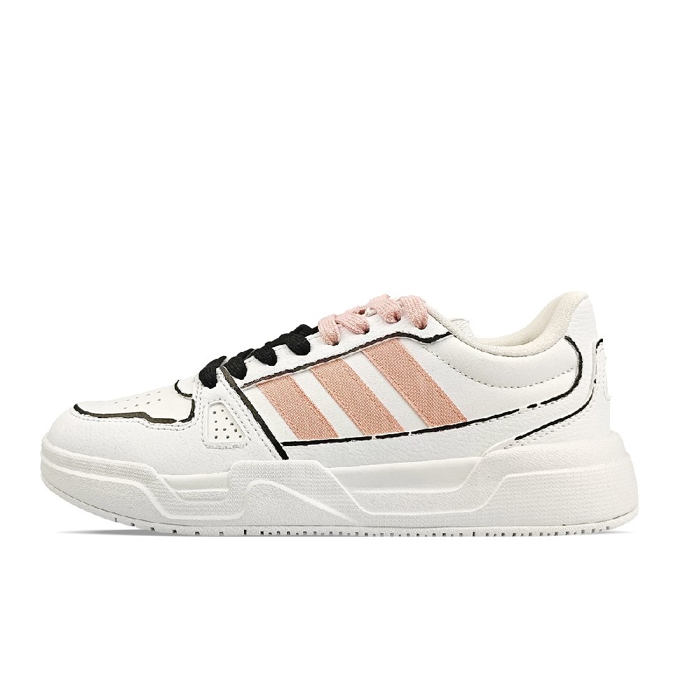 Adidas LITE BALLER BNK Black Pink Line Wear resistant And Lightweight Low Top Skateboard Shoes Unisex White