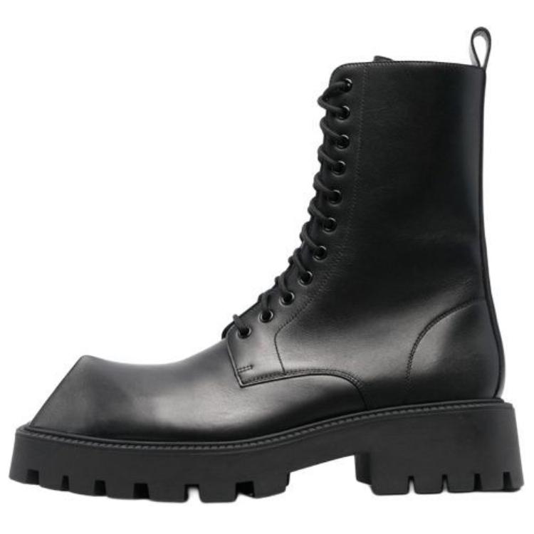 Balenciaga Rhino 25mm Lace Up Boots 'Black Smooth Calfskin'