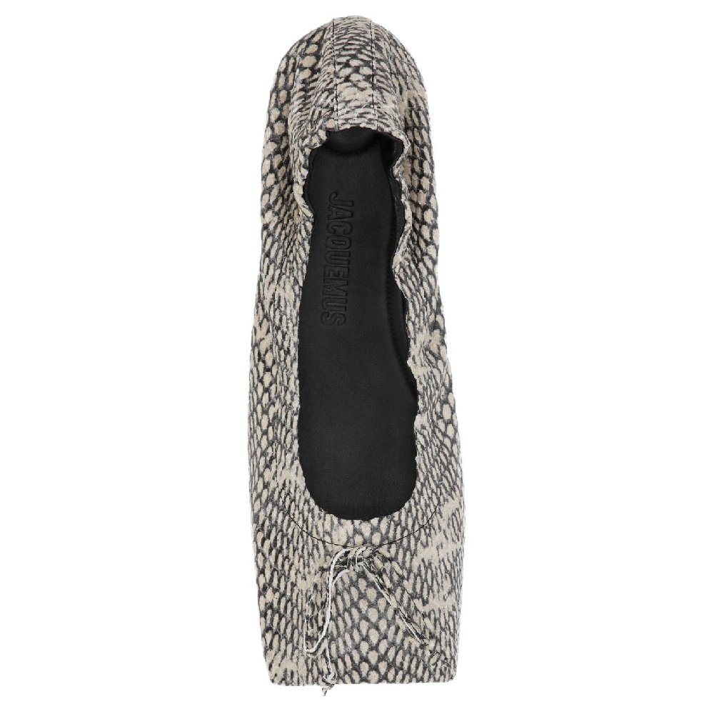 Jacquemus Casual Single Shoes Women's Snakeskin Print Beige