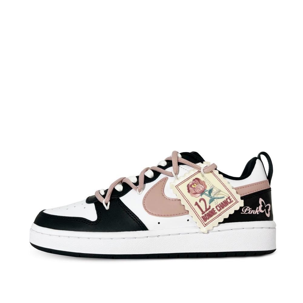 Nike Court Borough Low-Top Skateboard Shoes GS Black Red White