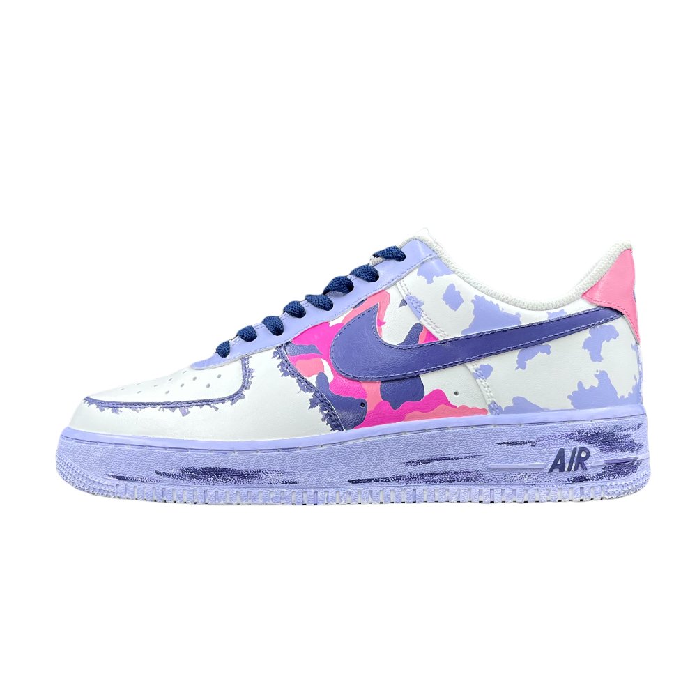 Nike Air Force 1 Anti Slip Wear Resistant Low Top Skateboard Shoes Men's White Purple