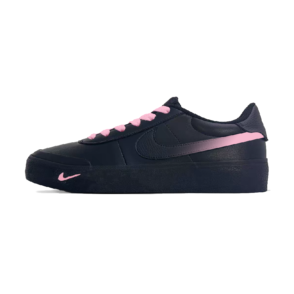Nike Court Shot Moonlight Pink Words Wear resistant And Lightweight Low Top Skateboard Shoes Unisex Black Pink
