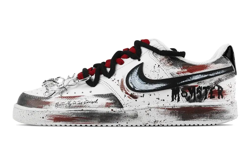 Nike Court Vision 1 Gothic Thorn Abrasion Resistant Slip Resistant Low top Skateboard Shoes Men's