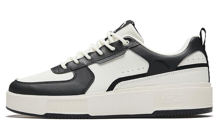 Anta Milk Cap Height Increasing Lightweight Low-Top Skateboard Shoes Men's Black White