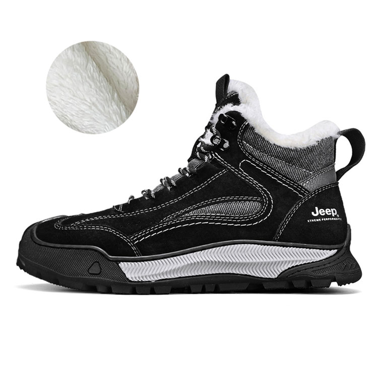 Jeep Ankle-Length Snow Boots Men's Black White