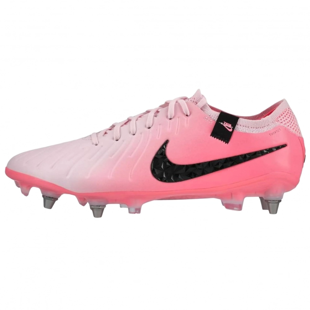 Nike Tiempo Legend 10 Slip Resistant Abrasion Resistant Soccer Shoes Men's Pink Black