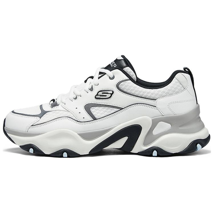 Skechers D'LITES 5.0 Low Top Chunky Sneakers Men's Gray White