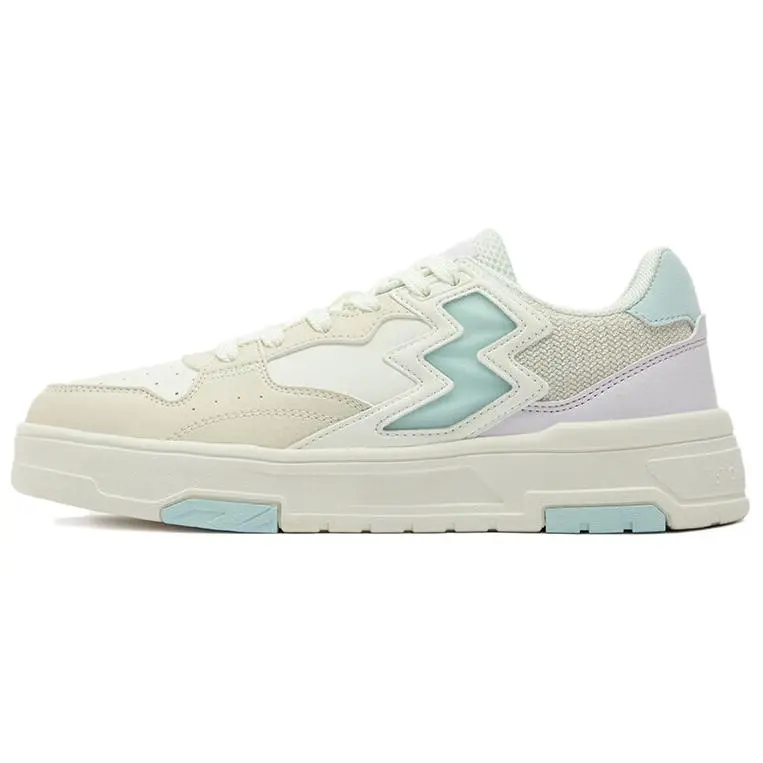361° Wear-Resistant Slip-Resistant Cushioning Low-Top Skateboard Shoes Women's Beige White Blue