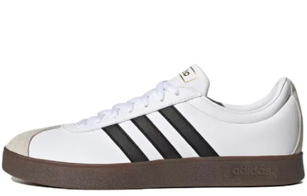 Adidas Neo VL Court 2.0 Slip Resistant Low Top Skateboard Shoes Unisex Beige Yellow