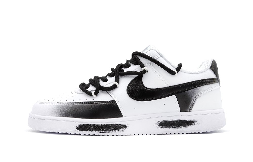 Nike Court Vision 1 PANDA Panda Deconstruction Non-slip Lightweight Low-Top Skateboard Shoes Men's Black White