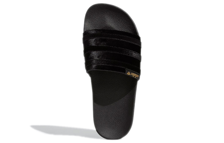 Adilette Women's Adidas Originals Slide 'Black Gold Metallic' Women's