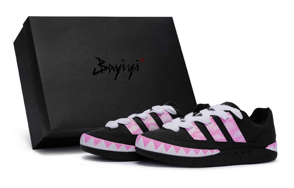 Adidas Originals Adimatic Anti-Slip Wear-Resistant Low-Top Skateboard Shoes Unisex Black Pink