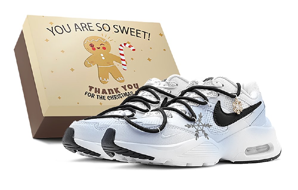 Nike Air Max Fusion Christmas Gift, Christmas Snowflake Slip Resistant Low Top Casual Shoes Women's Blue White