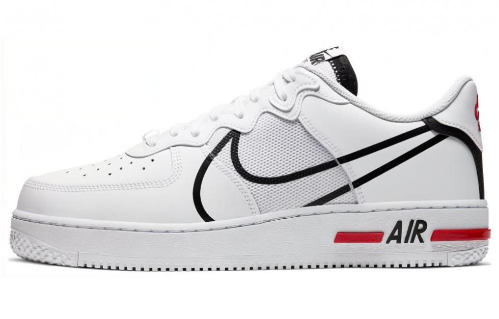 Nike Air Force 1 React White Black Red